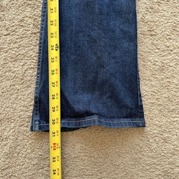 Levi 518 Jeans Womens 31x31 Superlow Bootcut Blue Dark Wash Denim Mid Rise - Picture 11 of 15